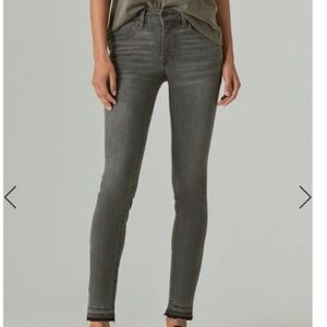 Lucky Brand Grey Mid Rise AVA Skinny Ankle Jeans Pants